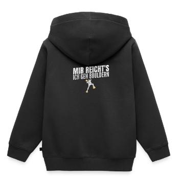 Bouldern - Kinder Premium Organic Hoodie - Schwarz - Hinten - AI Model Kid Male (0cm)