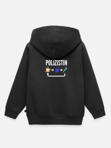 Polizistin - Kinder Premium Organic Hoodie - Schwarz