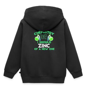 Chimiste Blagues Drôle de sort chimiste chimie - Sweat Premium à capuche enfant bio - noir - Dos - AI Model Kid Male (0cm)