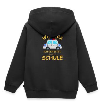 Einschulung Polizeiwagen Erstklässler Geschenkidee - Kinder Premium Organic Hoodie - Schwarz - Hinten - AI Model Kid Male (0cm)