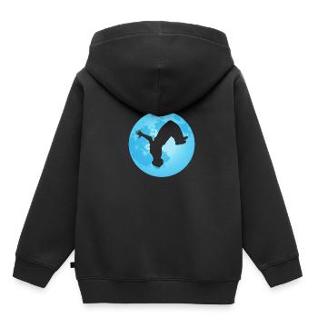Parkour Freerunner Geschenk Rückwärtssalto Mond - Kinder Premium Organic Hoodie - Schwarz - Hinten - AI Model Kid Male (0cm)