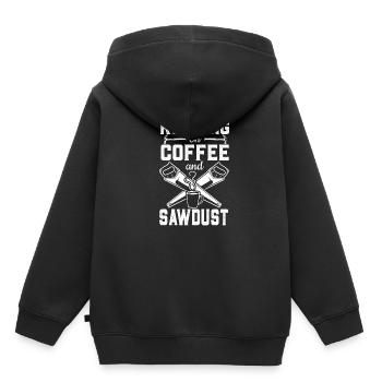 Woodworker's Coffee - Kids Premium Organic Hoodie - black - Back - AI Model Kid Male (0cm)