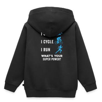 Triathlete - Kids Premium Organic Hoodie - black - Back - AI Model Kid Male (0cm)
