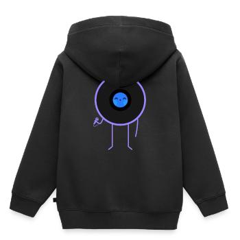 Pop Vinyl Disk Musik - Kinder Premium Organic Hoodie - Schwarz - Hinten - AI Model Kid Male (0cm)