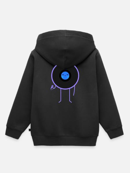 Pop Vinyl Disk Musik - Kinder Premium Organic Hoodie - Schwarz