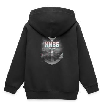 HAMBOURG - Sweat Premium à capuche enfant bio - noir - Dos - AI Model Kid Male (0cm)