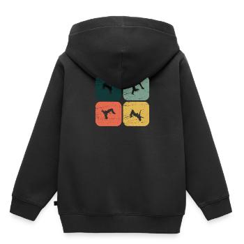 BackFlip, Salto, Turnen, Parkour, Geschenk, Fun - Kinder Premium Organic Hoodie - Schwarz - Hinten - AI Model Kid Male (0cm)