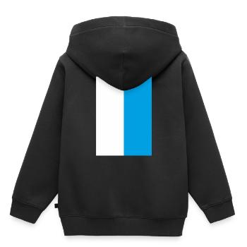 blanc bleu Bavière drapeau idée cadeau - Sweat Premium à capuche enfant bio - noir - Dos - AI Model Kid Male (0cm)