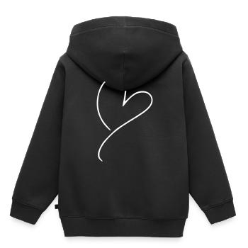 Herz Emoji Skizze - Kinder Premium Organic Hoodie - Schwarz - Hinten - AI Model Kid Male (0cm)