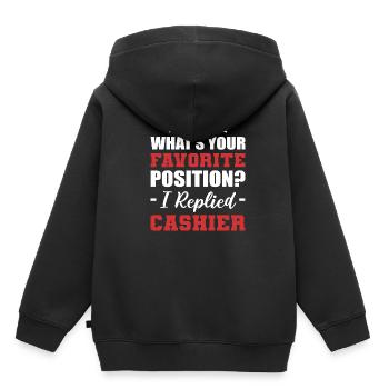 Lieblingsposition Fleißiges Personal Geschenk - Kinder Premium Organic Hoodie - Schwarz - Hinten - AI Model Kid Male (0cm)