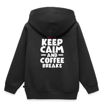 Kaffee - Kinder Premium Organic Hoodie - Schwarz - Hinten - AI Model Kid Male (0cm)