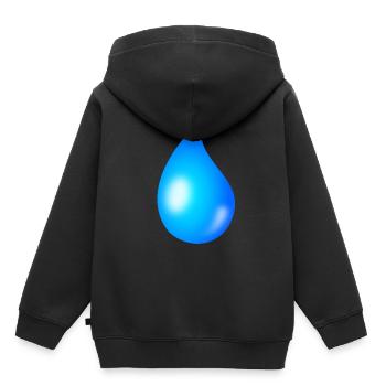 gouttes - Sweat Premium à capuche enfant bio - noir - Dos - AI Model Kid Male (0cm)