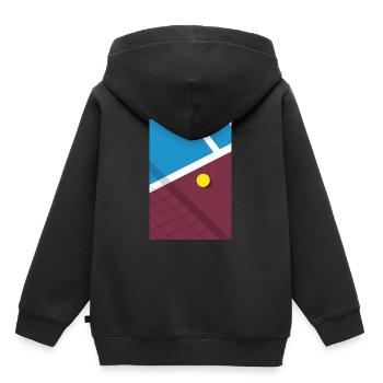 Minimalistisches Tennis Spielfeld Sport - Kinder Premium Organic Hoodie - Schwarz - Hinten - AI Model Kid Male (0cm)