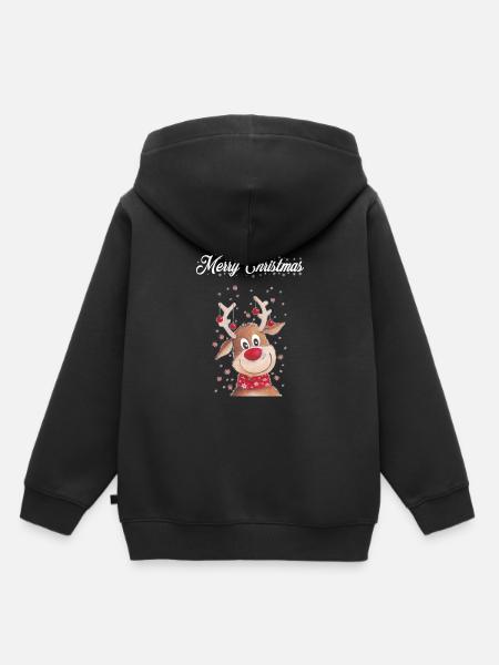 Weihnachten Rudolf Merry Christmas - Kinder Premium Organic Hoodie - Schwarz