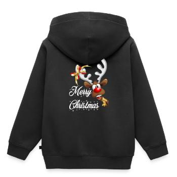 Rudolf Rennier Noël - Sweat Premium à capuche enfant bio - noir - Dos - AI Model Kid Male (0cm)