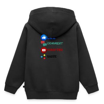 Like Comment S’abonner Share 2 - Sweat Premium à capuche enfant bio - noir - Dos - AI Model Kid Male (0cm)
