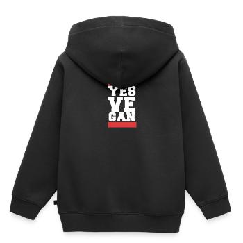 yes Vegan, Yes we can, veganer, veganerin - Kinder Premium Organic Hoodie - Schwarz - Hinten - AI Model Kid Male (0cm)