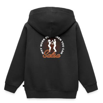 salsa - Sweat Premium à capuche enfant bio - noir - Dos - AI Model Kid Male (0cm)