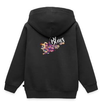 Bluesgitarre - Kinder Premium Organic Hoodie - Schwarz - Hinten - AI Model Kid Male (0cm)