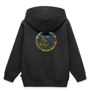 et dans la forêt je vais perdre mon esprit et trouver - Sweat Premium à capuche enfant bio - noir - Dos - AI Model Kid Male (0cm)