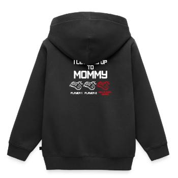 Ich bin zu Mami gegangen - Kinder Premium Organic Hoodie - Schwarz - Hinten - AI Model Kid Male (0cm)
