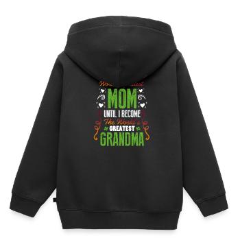 J'étais la plus grande maman du monde - Sweat Premium à capuche enfant bio - noir - Dos - AI Model Kid Male (0cm)