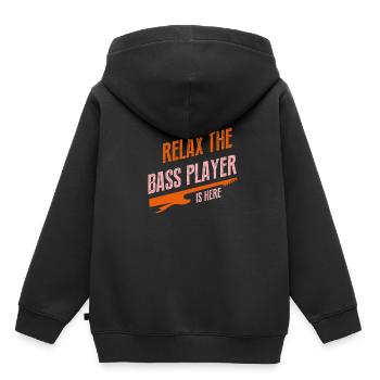 Entspannen Sie sich, der Bassist ist hier - Kinder Premium Organic Hoodie - Schwarz - Hinten - AI Model Kid Male (0cm)