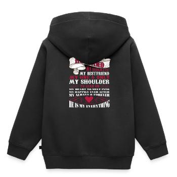 J’aime mon mari - Sweat Premium à capuche enfant bio - noir - Dos - AI Model Kid Male (0cm)