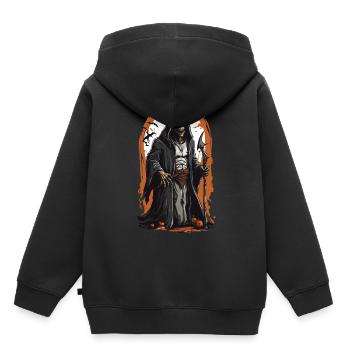 Grim Reaper Magie Halloween Mort-vivant Squelette - Sweat Premium à capuche enfant bio - noir - Dos - AI Model Kid Male (0cm)
