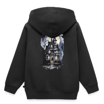 Mystic Witch House Halloween Vintage Full Moon - Kids Premium Organic Hoodie - black - Back - AI Model Kid Male (0cm)