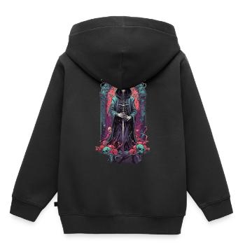 Gothic Grim Reaper Pastell Sensenmann Design - Kinder Premium Organic Hoodie - Schwarz - Hinten - AI Model Kid Male (0cm)