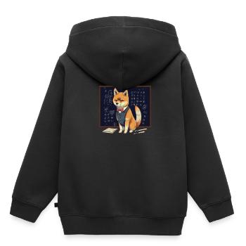 Hund Shiba Inu Lehrer Unterricht Schule Tafel - Kinder Premium Organic Hoodie - Schwarz - Hinten - AI Model Kid Male (0cm)
