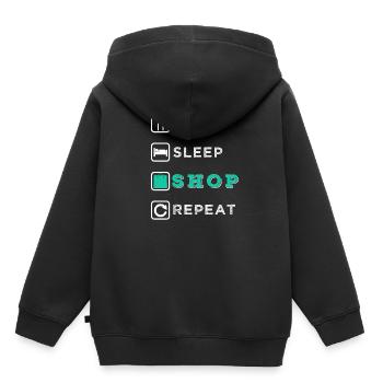 Shop - Kids Premium Organic Hoodie - black - Back - AI Model Kid Male (0cm)