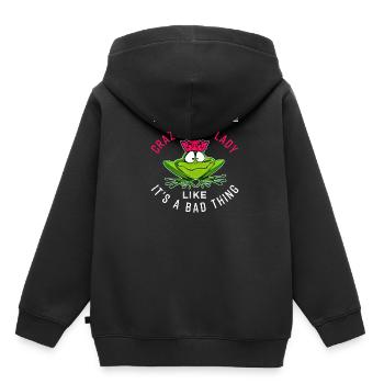Frosch - Kinder Premium Organic Hoodie - Schwarz - Hinten - AI Model Kid Male (0cm)
