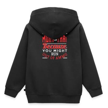 Muay Thai - Kinder Premium Organic Hoodie - Schwarz - Hinten - AI Model Kid Male (0cm)