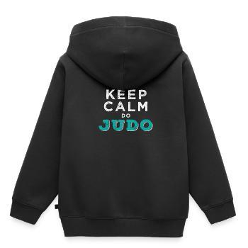 Judo - Kinder Premium Organic Hoodie - Schwarz - Hinten - AI Model Kid Male (0cm)