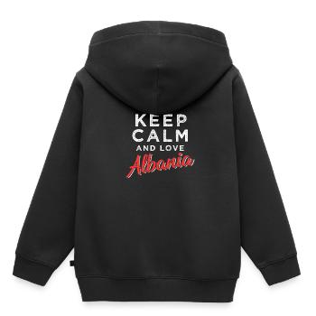 Albanie - Sweat Premium à capuche enfant bio - noir - Dos - AI Model Kid Male (0cm)