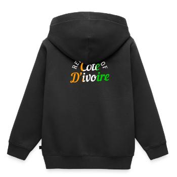 côte-d'Ivoire - Sweat Premium à capuche enfant bio - noir - Dos - AI Model Kid Male (0cm)