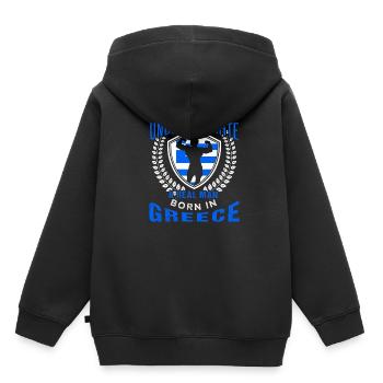 Griechenland - Kinder Premium Organic Hoodie - Schwarz - Hinten - AI Model Kid Male (0cm)