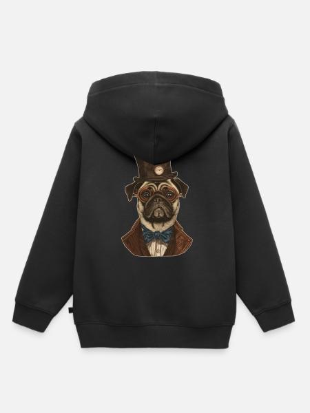 Steampunk Mops - Kinder Premium Organic Hoodie - Schwarz