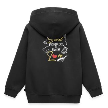 Cuisine Cuisine Chef Cuisine Grill Cadeau - Sweat Premium à capuche enfant bio - noir - Dos - AI Model Kid Male (0cm)