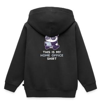 Home Office Shirt Design Homeoffice Panda Humor - Kinder Premium Organic Hoodie - Schwarz - Hinten - AI Model Kid Male (0cm)
