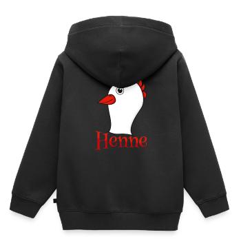 Partnershirt Henne - Kinder Premium Organic Hoodie - Schwarz - Hinten - AI Model Kid Male (0cm)