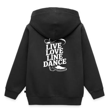 Amour en direct Danse en ligne Danse en ligne Danse amusante - Sweat Premium à capuche enfant bio - noir - Dos - AI Model Kid Male (0cm)