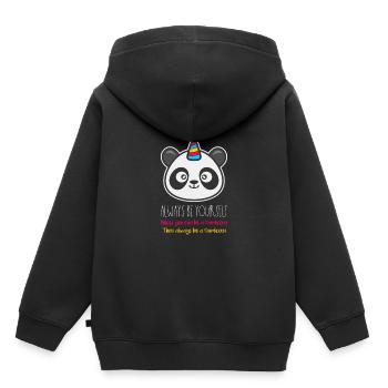 Cadeau Pandicorn Panda Unicorn Fantasy Trend - Sweat Premium à capuche enfant bio - noir - Dos - AI Model Kid Male (0cm)