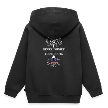 Russie racine russe racines - Sweat Premium à capuche enfant bio - noir - Dos - AI Model Kid Male (0cm)