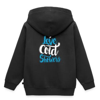 J'aime les douches froides - Sweat Premium à capuche enfant bio - noir - Dos - AI Model Kid Male (0cm)