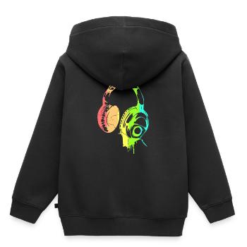 Love Music - Kinder Premium Organic Hoodie - Schwarz - Hinten - AI Model Kid Male (0cm)