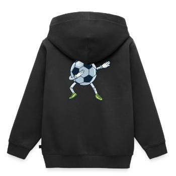 Tamponner le football - Sweat Premium à capuche enfant bio - noir - Dos - AI Model Kid Male (0cm)
