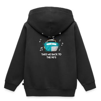 Retro 90 90er Party 1990 Neunziger Musik - Kinder Premium Organic Hoodie - Schwarz - Hinten - AI Model Kid Male (0cm)